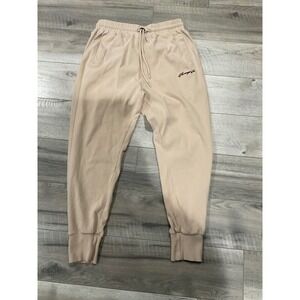 YoungLA Mens Joggers XL Tan Beige Sweatpants Gym Training Script Logo XL